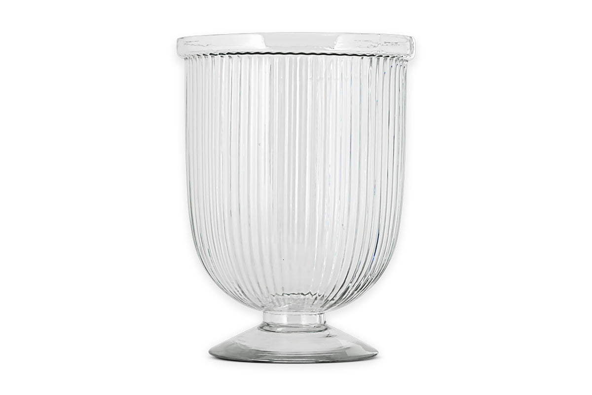Bougeoir en verre recyclé Nia - Transparent