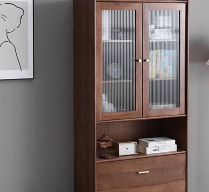 Vitrine en verre EZRA en pin américain 