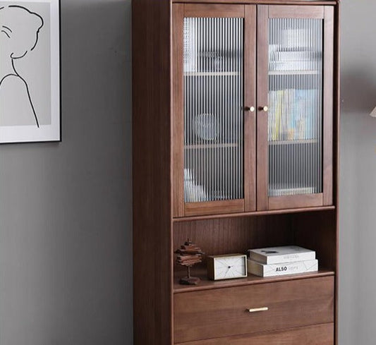 Vitrine en verre EZRA en pin américain 