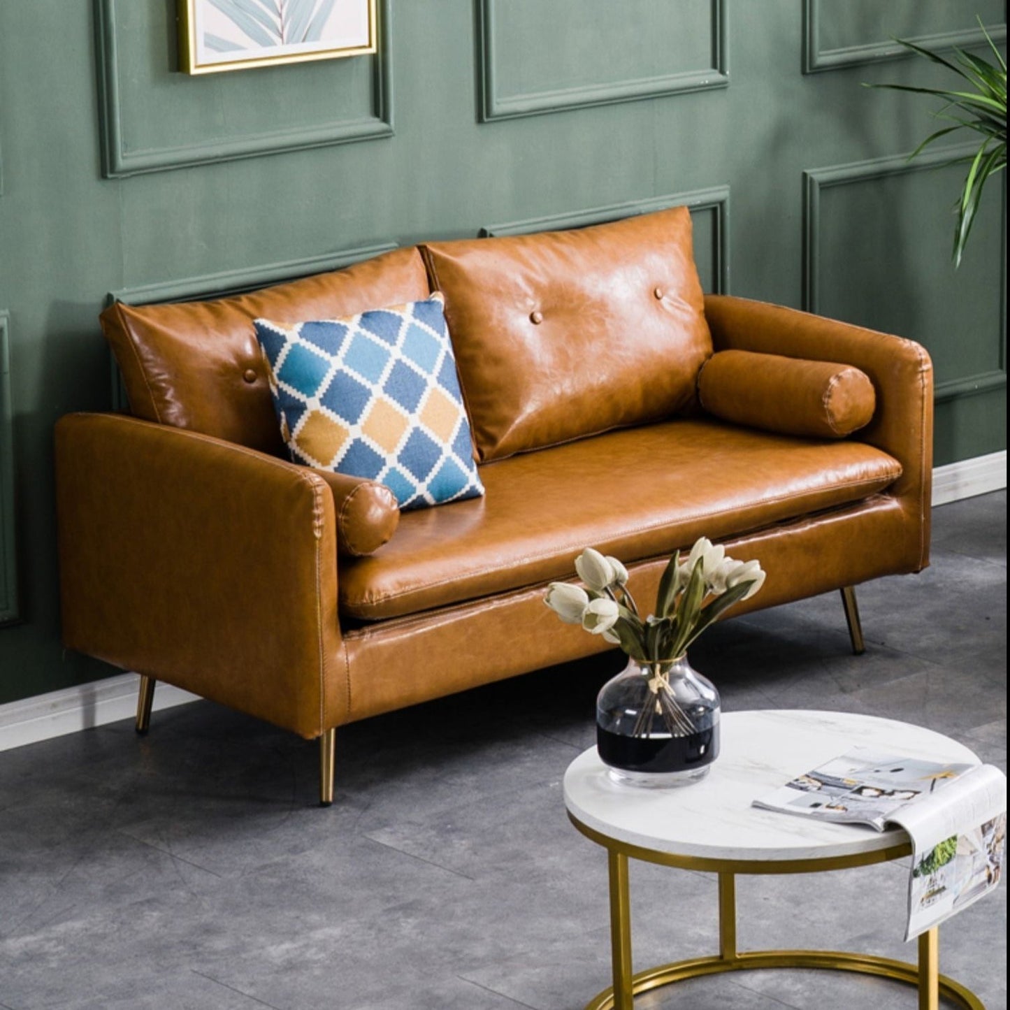 Canapé à accoudoirs carrés Aisha 