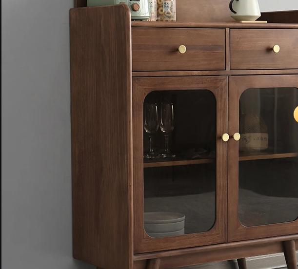 Vitrine en verre EASTON en bois de pin américain