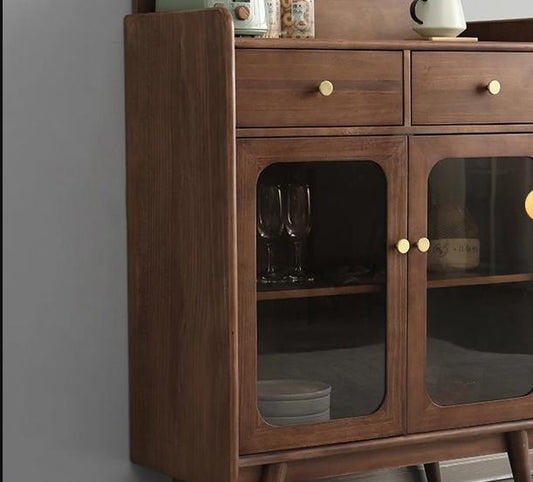 Vitrine en verre EASTON en bois de pin américain