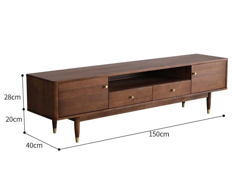 Meuble TV console en bois massif nordique ELIJAH au design simple et moderne 