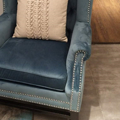 Canapé-lit ELENA en flanelle bleue, taille simple américaine 