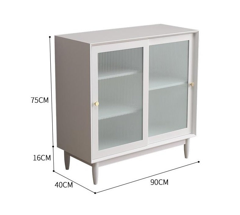 Buffet d'exposition industriel minimaliste en verre ELIANA 