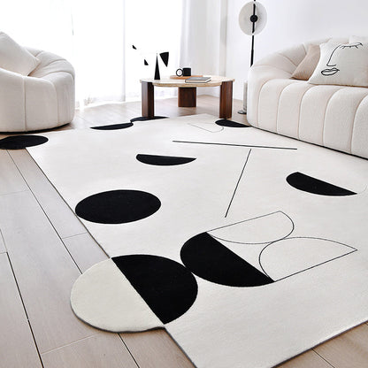 Tapis géométrique noir/blanc Avicia