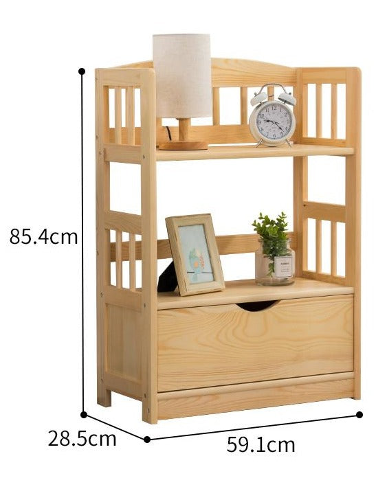 Bibliothèque de rangement moderne en bois massif DAVIDE