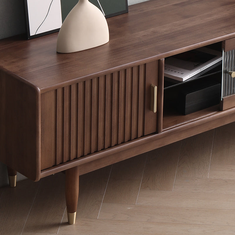 Meuble TV console en bois massif Adrianna HYATT (3 tailles, 4 couleurs)