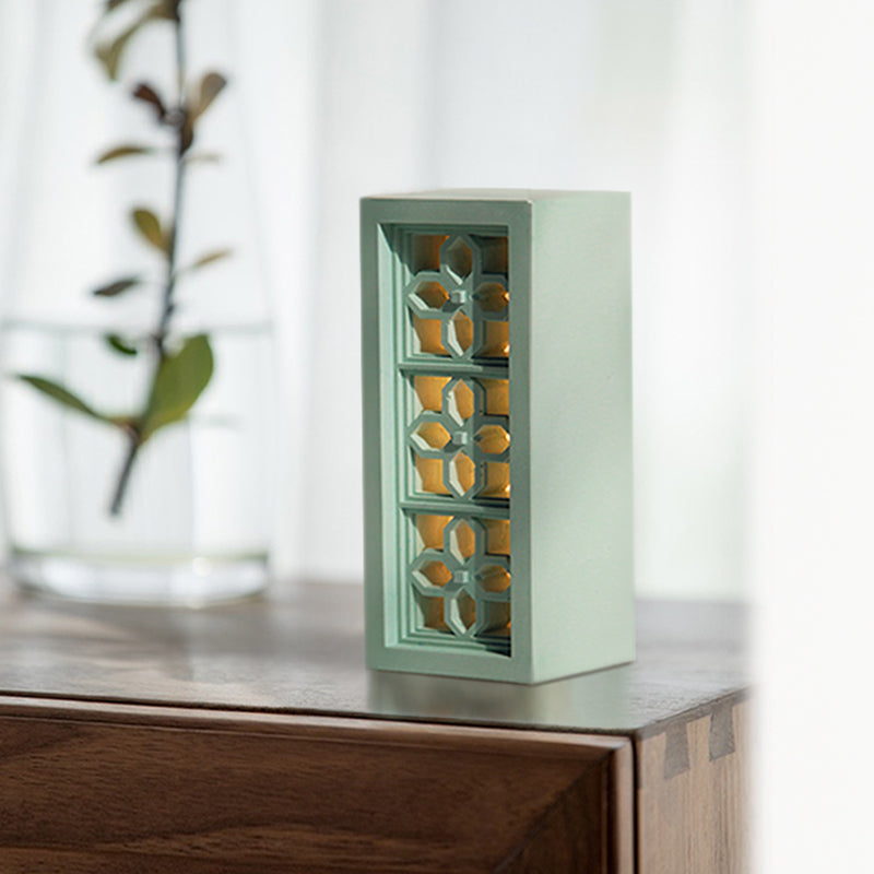 Veilleuse en béton à treillis chinois