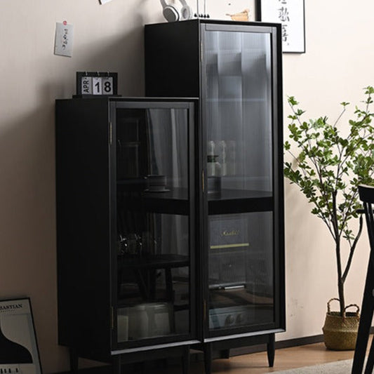 ELLE SWEDEN Bibliothèque en verre et bois massif (4 couleurs, 2 tailles) 