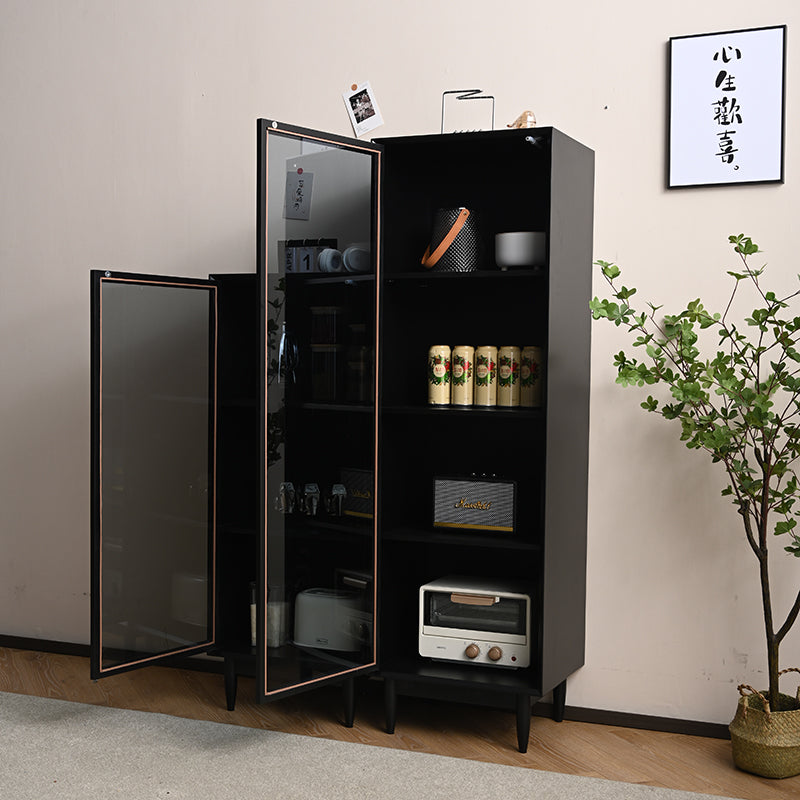 ELLE SWEDEN Bibliothèque en verre et bois massif (4 couleurs, 2 tailles) 