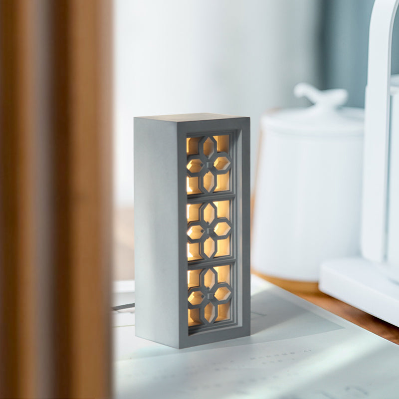 Veilleuse en béton à treillis chinois