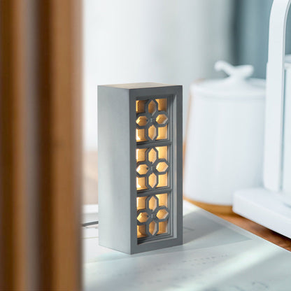 Veilleuse en béton à treillis chinois