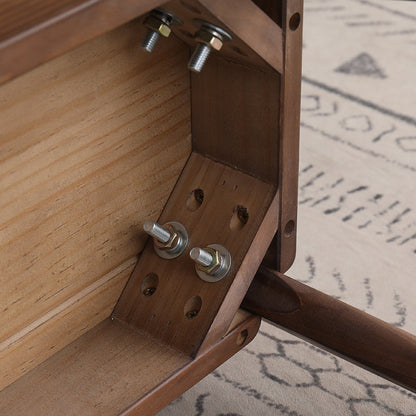 Banc LINCOLN Nordic Modern en bois massif, tabouret long 