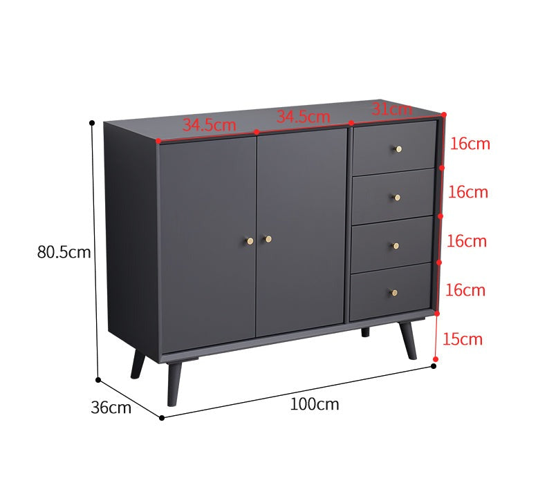 AUBREE HYATT Commode à tiroirs Chambre nordique Buffet américain en bois dur