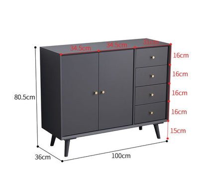 AUBREE HYATT Commode à tiroirs Chambre nordique Buffet américain en bois dur