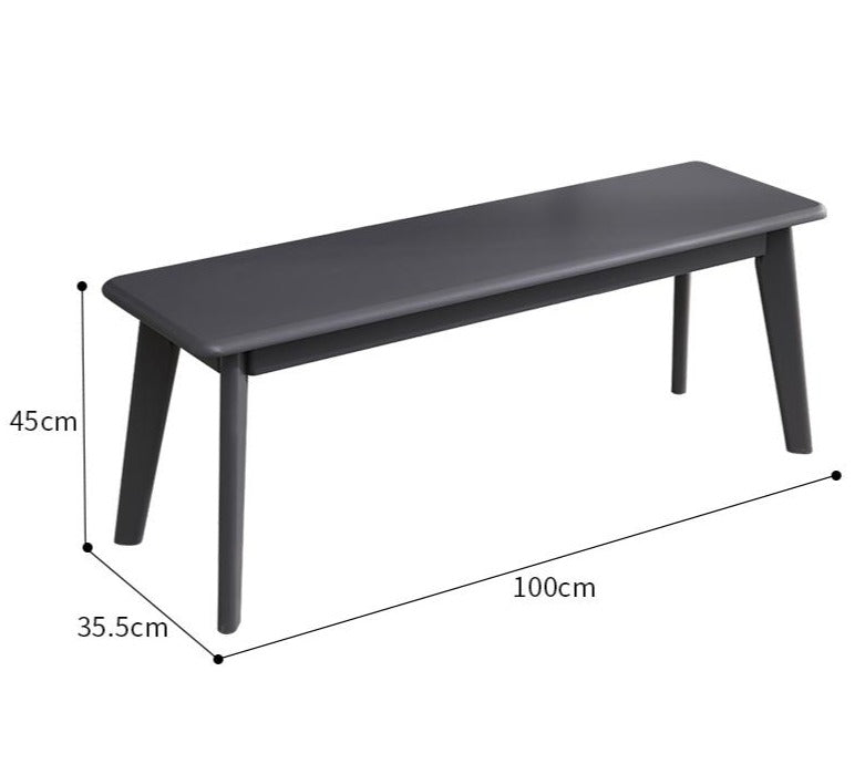 Banc LINCOLN Nordic Modern en bois massif, tabouret long 