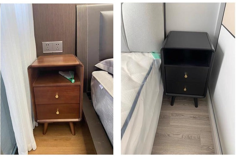 Table de chevet nordique en bois massif JAMES, style chambre à coucher, 35 cm 