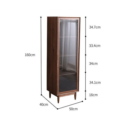 ELLE SWEDEN Bibliothèque en verre et bois massif (4 couleurs, 2 tailles) 