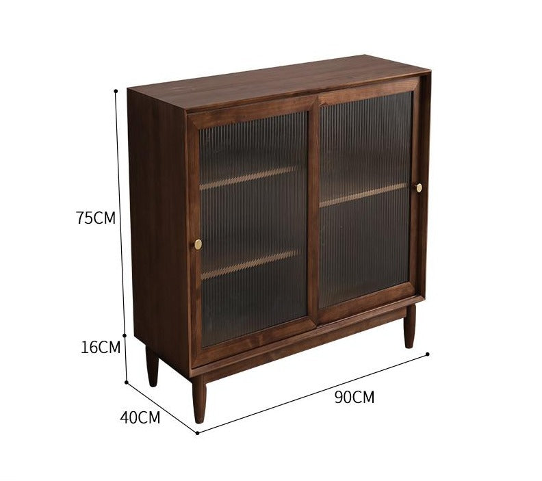 Buffet d'exposition industriel minimaliste en verre ELIANA 