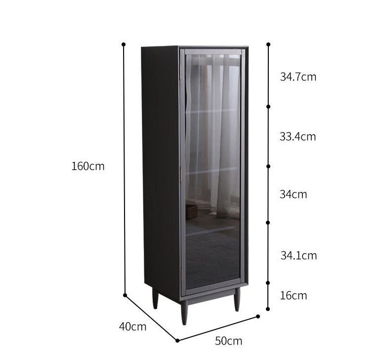 ELLE SWEDEN Bibliothèque en verre et bois massif (4 couleurs, 2 tailles) 
