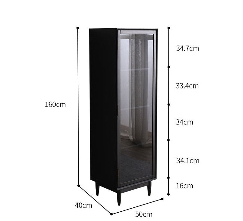ELLE SWEDEN Bibliothèque en verre et bois massif (4 couleurs, 2 tailles) 