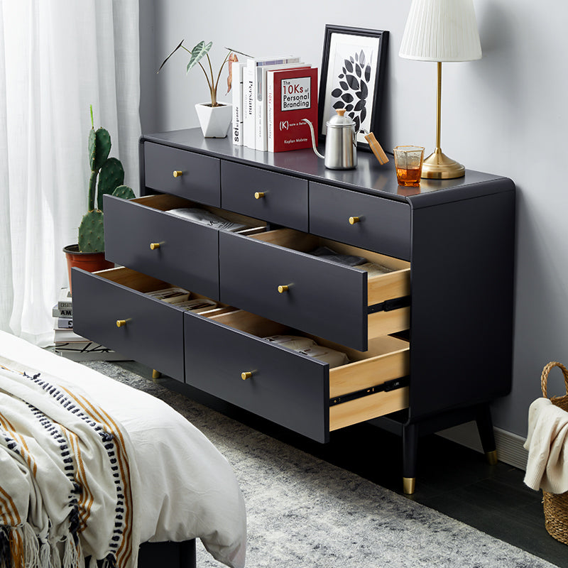 Commode ADELINE COURTYARD en bois massif noir, noyer, blanc, couleur naturelle