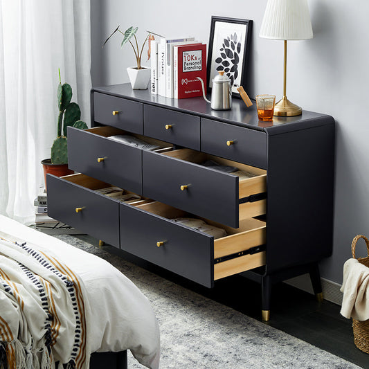 Commode ADELINE COURTYARD en bois massif noir, noyer, blanc, couleur naturelle