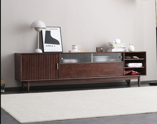 DANA SWEDEN Meuble TV scandinave en bois dur (3 tailles, 4 couleurs)