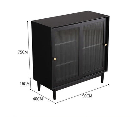 Buffet d'exposition industriel minimaliste en verre ELIANA 