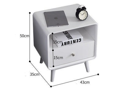 BROOKE MARRIOTT Table de chevet scandinave tout en bois massif nordique (4 couleurs noyer, gris, noir, blanc)