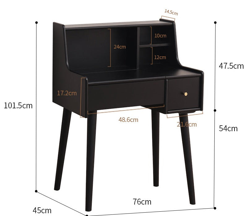 ISABEL TOKYO Commode Coiffeuse Miroir Japonais Scandinave (Couleur Noyer, Noir Blanc, Gris)