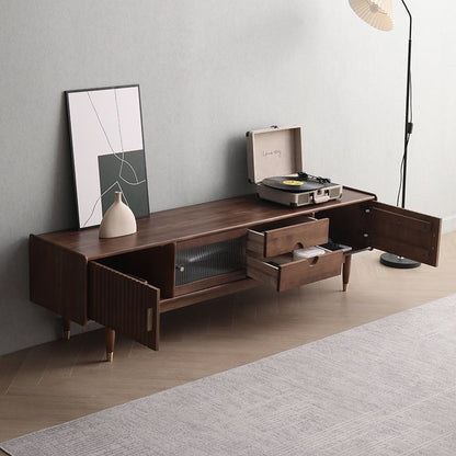 Meuble TV console en bois massif Adrianna HYATT (3 tailles, 4 couleurs)