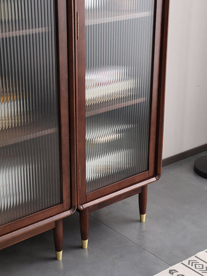 Adelaide SWEDEN Armoire à vin en bois massif avec vitrine en verre