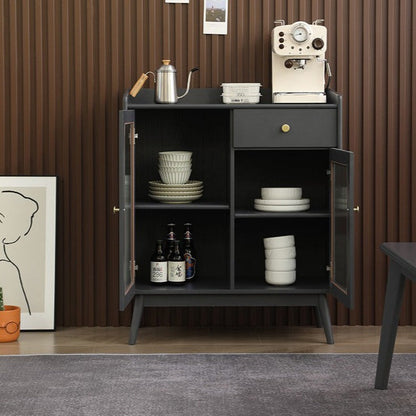 Buffet en bois massif scandinave Catalina MARRIOTT (4 couleurs, noyer, gris, noir, blanc) 