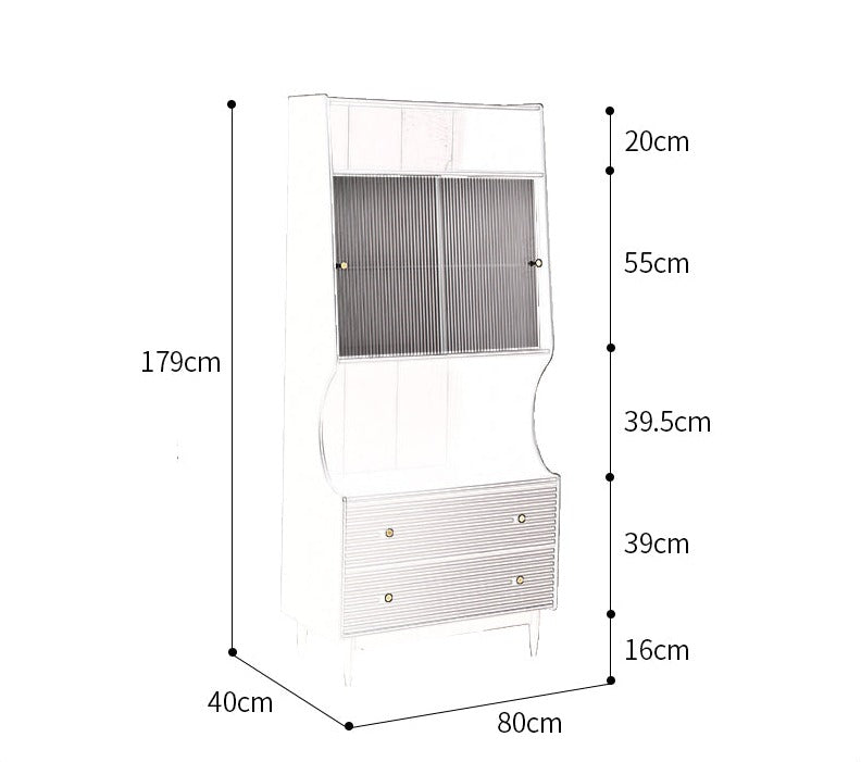 Buffet japonais scandinave en verre ISABEL TOKYO (noyer, noir, gris, blanc) 