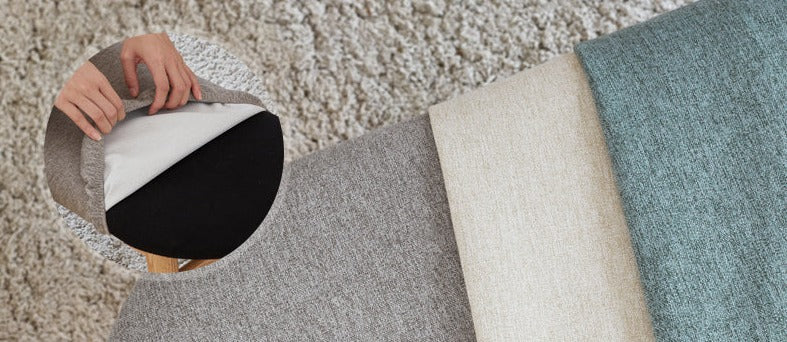 Banc en bois massif LYRIC BELAIR en chêne nordique avec coussin lavable en tissu 