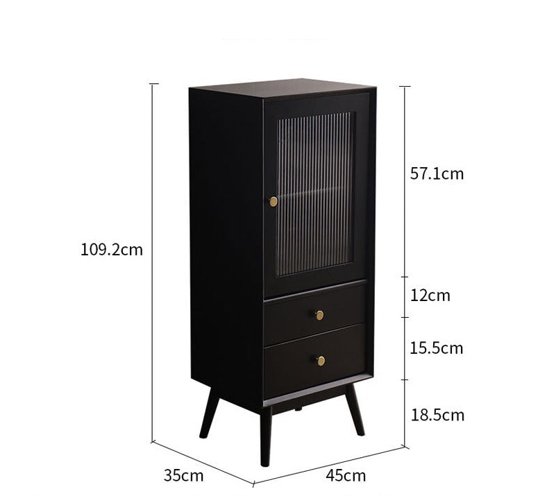 ELLEN SWEDEN Bibliothèque scandinave en verre et bois dur 