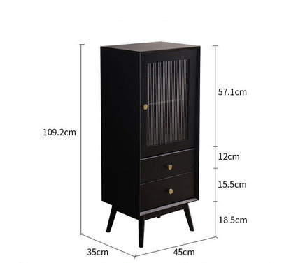 ELLEN SWEDEN Bibliothèque scandinave en verre et bois dur 