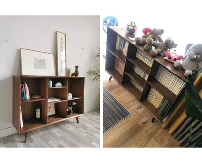 Bibliothèque de rangement en bois massif LUCAS