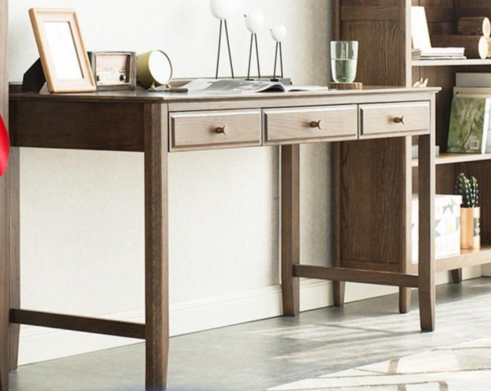 Bureau d'ordinateur en bois massif Hugo Nordic en chêne américain