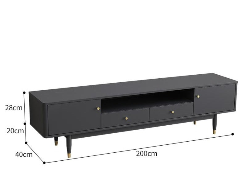 Meuble TV console en bois massif nordique ELIJAH au design simple et moderne 