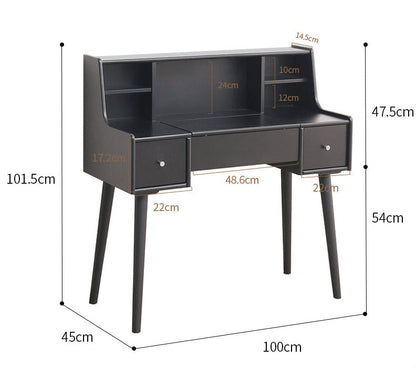 ISABEL TOKYO Commode Coiffeuse Miroir Japonais Scandinave (Couleur Noyer, Noir Blanc, Gris)