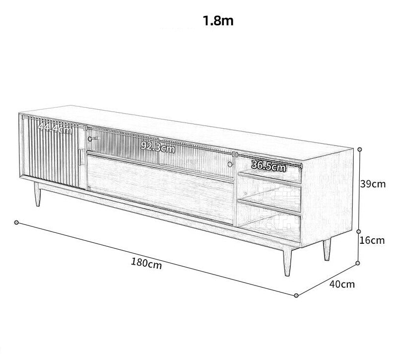 DANA SWEDEN Meuble TV scandinave en bois dur (3 tailles, 4 couleurs)
