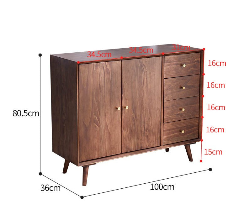 AUBREE HYATT Commode à tiroirs Chambre nordique Buffet américain en bois dur