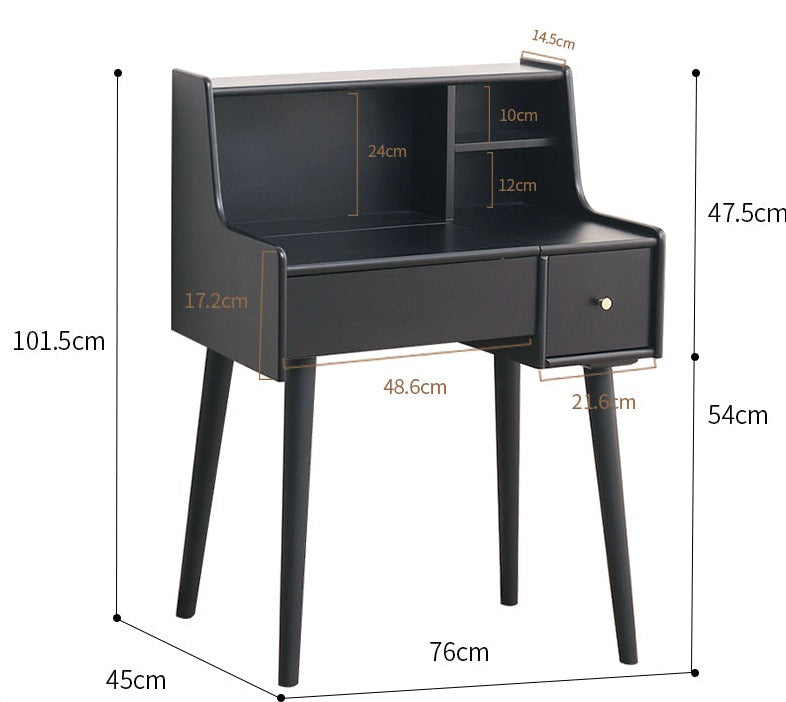 ISABEL TOKYO Commode Coiffeuse Miroir Japonais Scandinave (Couleur Noyer, Noir Blanc, Gris)