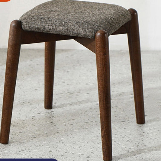 Tabouret de coiffeuse Isabella OSAKA en bois massif, style japonais scandinave, idéal pour le maquillage ou la toilette.