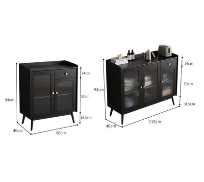 Buffet en bois massif scandinave Catalina MARRIOTT (4 couleurs, noyer, gris, noir, blanc) 