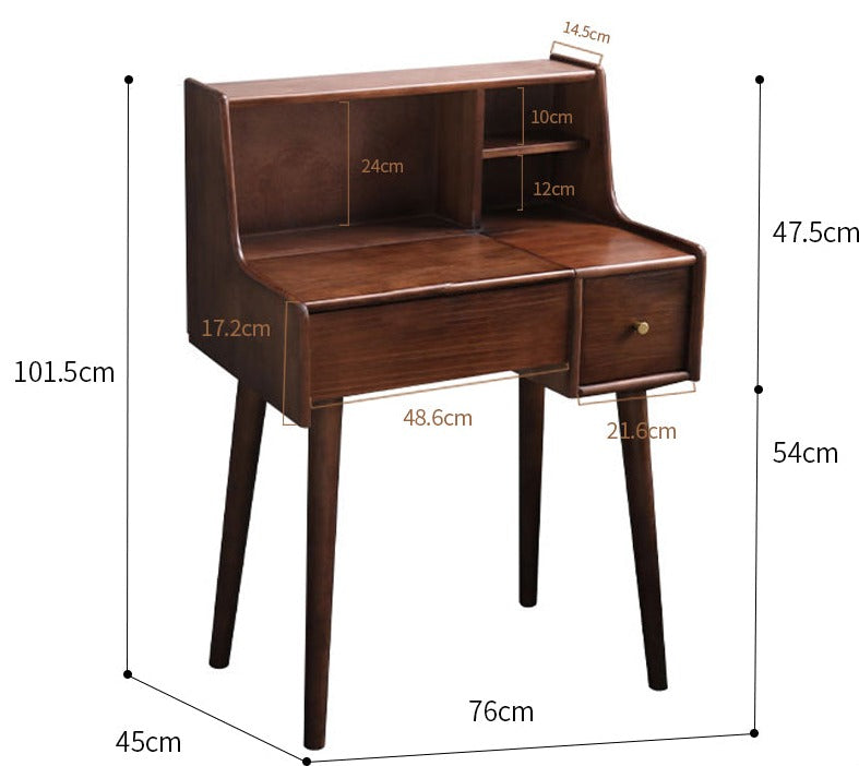 ISABEL TOKYO Commode Coiffeuse Miroir Japonais Scandinave (Couleur Noyer, Noir Blanc, Gris)