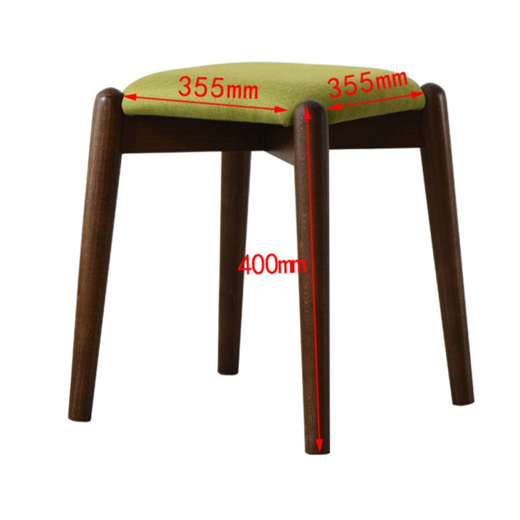 Tabouret de coiffeuse Isabella OSAKA en bois massif, style japonais scandinave, idéal pour le maquillage ou la toilette.